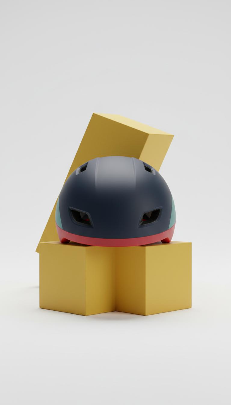 Urban commuter bike helmet with reflective trim