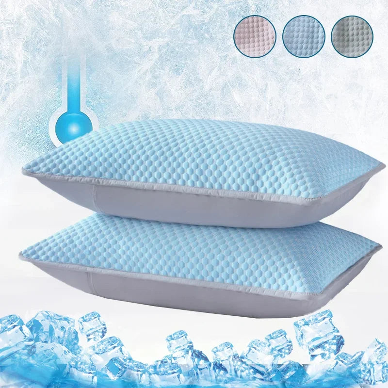 Summer Cooling Pillowcase Solid Color Ice Bean Bean Pillowcase Cool Feeling Air Conditioning Cover Washable (No Pillow) 48X70Cm