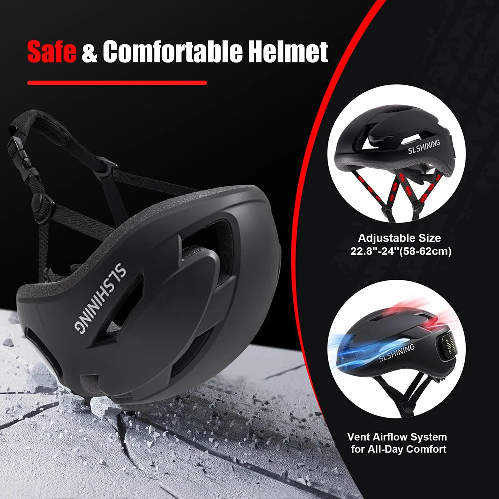 LED Bike Helmet with LED Display Screen Taillight Smart APP Control Bicycle Helmet Road MTB Cycling Helmets