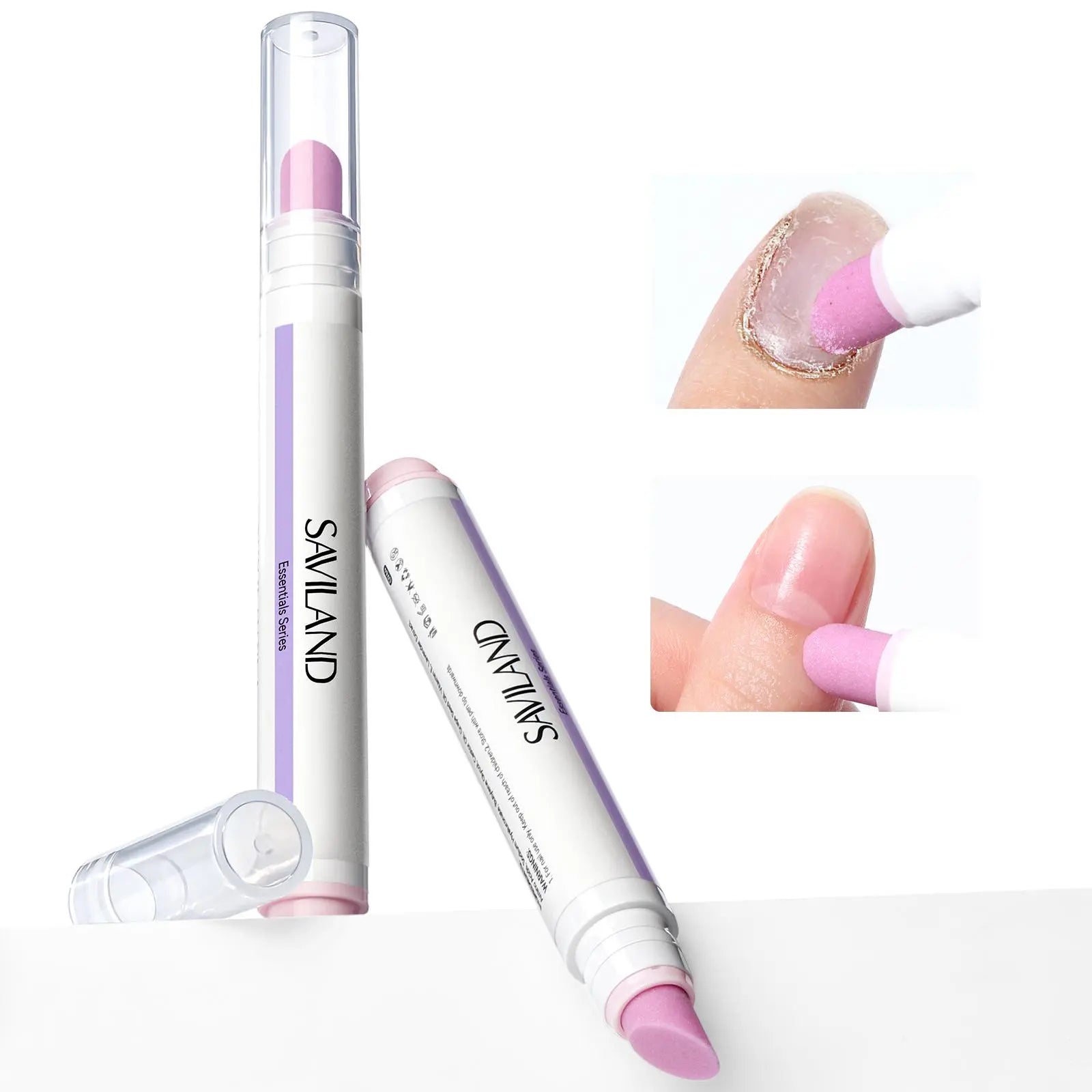 SAVILAND Cuticle Remover Pen Set: 2PCS Ceramic Cuticle Pusher & 4.5Ml Cuticle Oil Pen for Nail Growth, Dry Cuticles, Hangnails, Damaged Nails Moisturizing & Strengthening Care